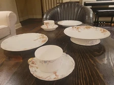 Limoges porcelain: coffee and snacks for two (Haviland "Old Carnation")