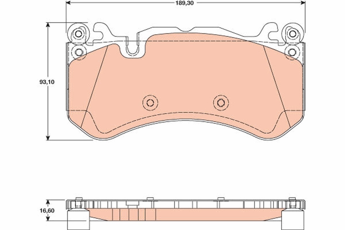 Front TRW-OE GDB1734 Brake Pad Set, disc brake for MERCEDES-BENZ,VOLVO