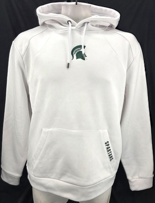NEW Michigan State Spartans Colosseum White Hoodie Hooded Sweatshirt Men's L