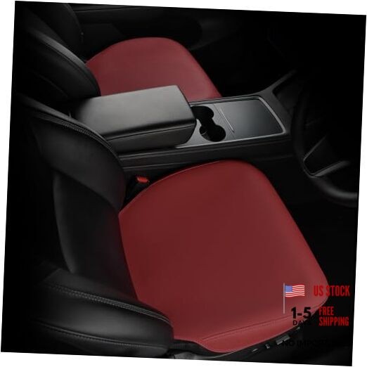 2 PCS Super Breathable Luxury Faux Nappa Leather Car Seat Front Pair Wine Red