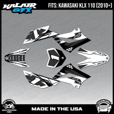 Graphics Kit for Kawasaki KLX110 KLX110R/RL (2010-2024) Blazing- Series-White