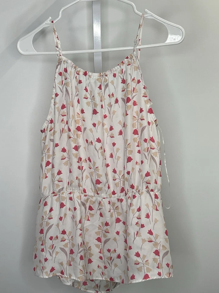 LC Lauren Conrad Women’s Spaghetti Strap Red Pink Floral Top, Size Medium. 2C - Image 2 of 4