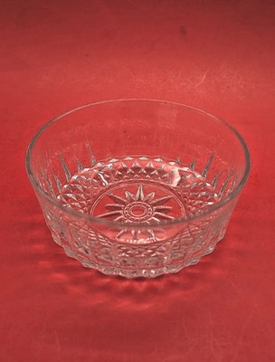 Single Vintage Arcoroc France Clear Starburst Glass Dessert Salad 5'' Bowl