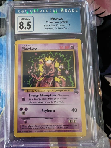 CGC 8.5 NM-MINT+ Mewtwo 14 WOTC Black Star PROMO Pokemon Card