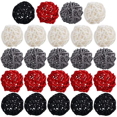 STMK 24 Pcs 2 Inch Rattan Balls Decorations, Wicker Balls Decorative for Home...