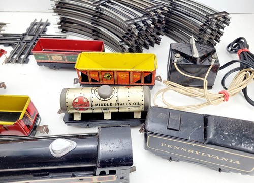 Vintage Marx Marlines Metal Stream Line Electric Train Set Extra Track Large Set - Picture 8 of 23