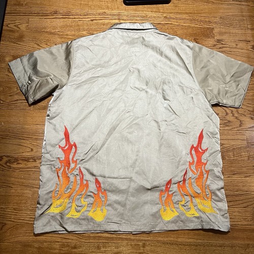Cactus Jack By Travis Scott X Jordan Button Front Shirt Khaki University Red - Picture 9 of 10