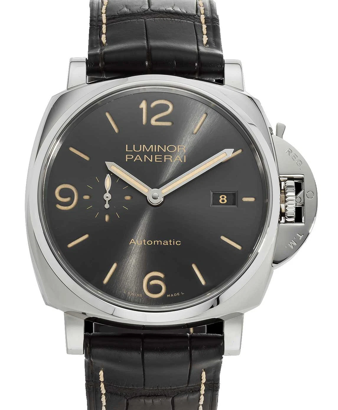 Panerai — Panerai Luminor Due PAM 943 Steel Anthracite Grey Dial 45mm Watch +Box PAM00943