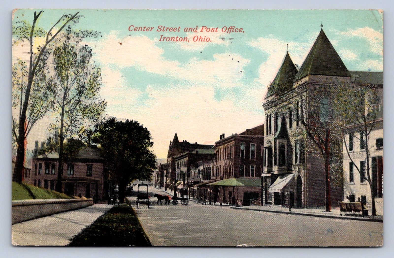 J88/ Ironton Ohio Postcard c1910 Center Street Post Office 69 eBay