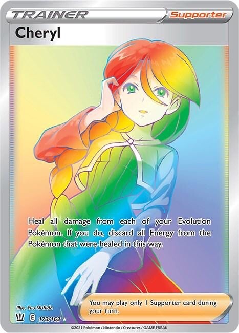Cheryl - 173/163 - Pokemon Battle Styles Sword & Shield Secret Rare Card LP