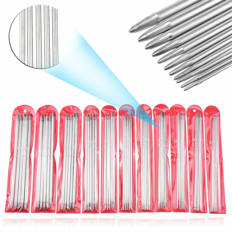 55/110PCS Double Pointed Stainless Knitting Needles Set 2-6.5mm Knitting Tool AU - image 4 of 4