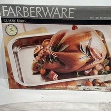 New Larg Faberware Oven Roaster Stainless Steel Classic Series Lifetime Warranty