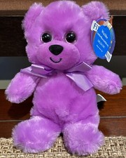 First  Main Purple Teddy Bear Plush Stuffed Animal 8  Glitter Eyes Toy New