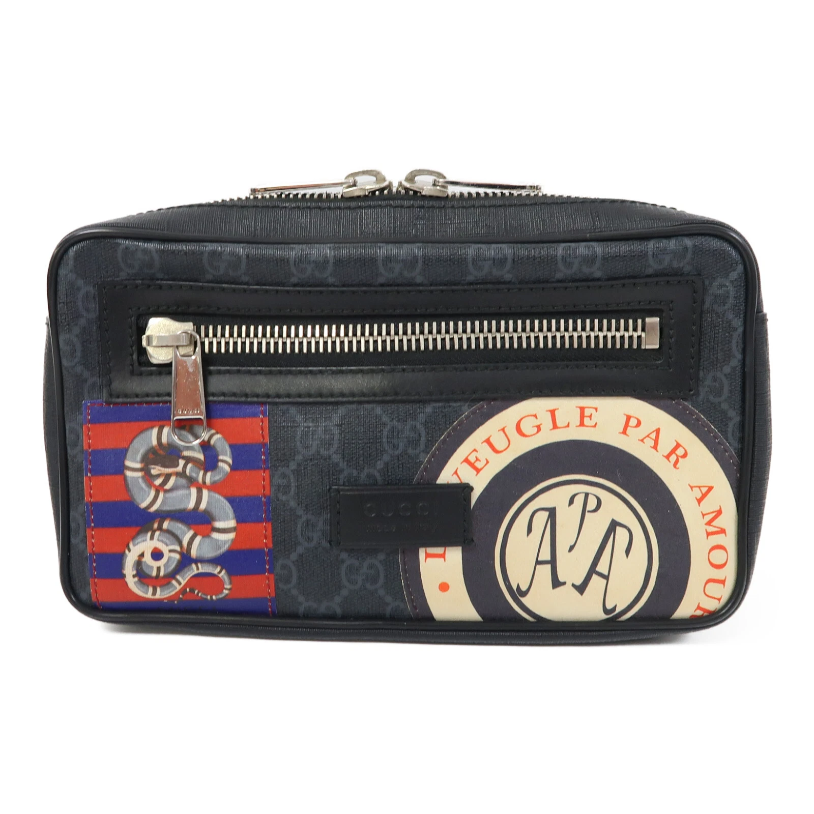 Sac taille GUCCI GG SHW 474293 toile enduite noir