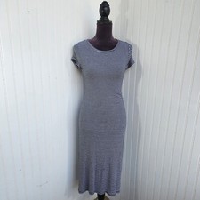 Philosophy Black White Striped Fully Lined Short Sleeve T-Shirt Dress Stretch S