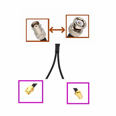 1x BNC to 2x SMA Male/Female Antenna GPS Splitter/Combiner Y Adapter RF 6'' cable