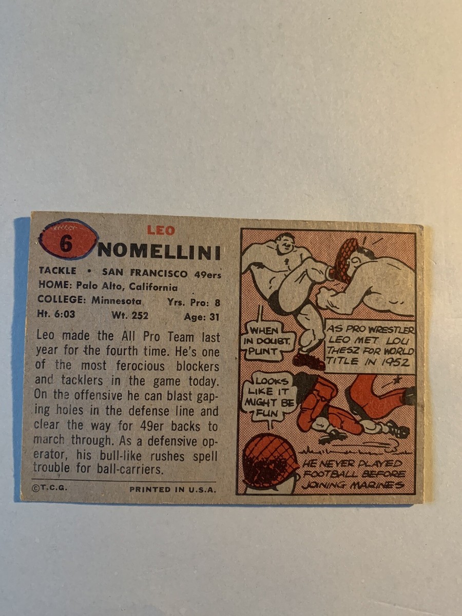 1957 Topps #6 Leo Nomellini | eBay