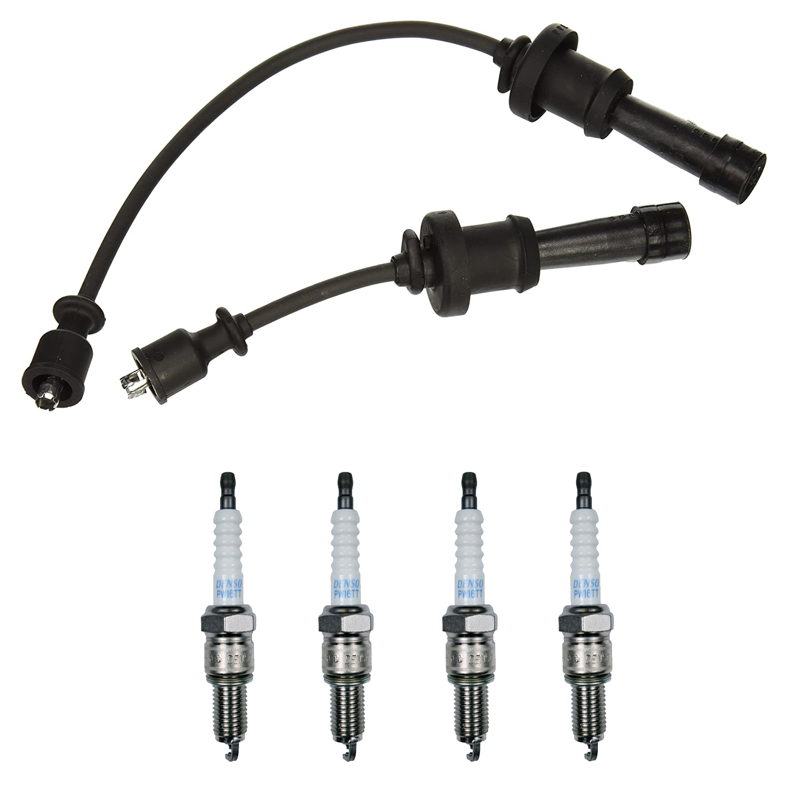 Denso Wire Set 7mm  4 Platinum TT Spark Plugs .040 Kit For Hyundai Kia 2.4L L4