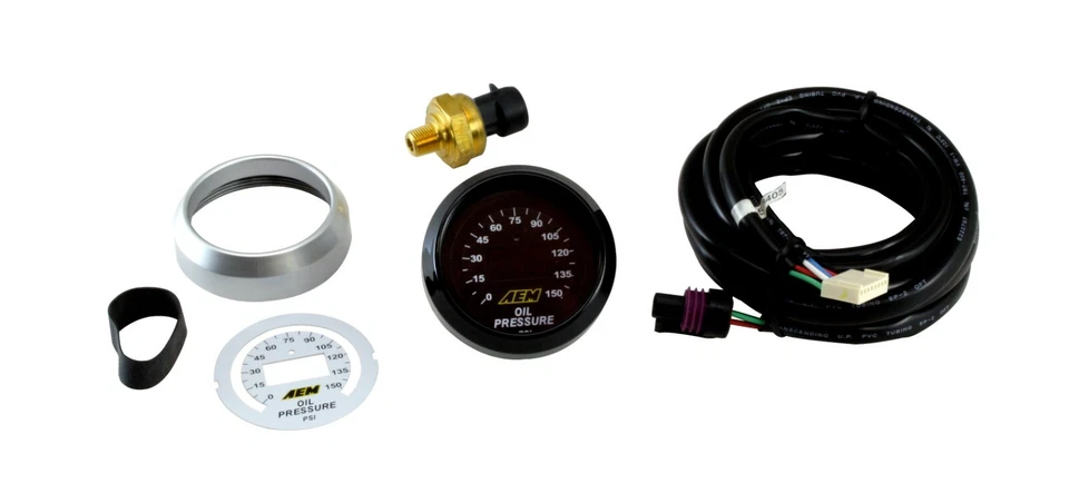 AEM 52mm Digital Oil Pressure 24 Green LED Display Gauges 0~150 psi EFI 30-4407 - Image 4 of 4