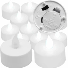 White Tea Light - 12 Pack - Battery operated Tealight Candles no Flame Set of