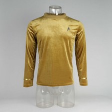Cosplay TOS Captain Pike Kirk Top Shirt The Original Series Uniform