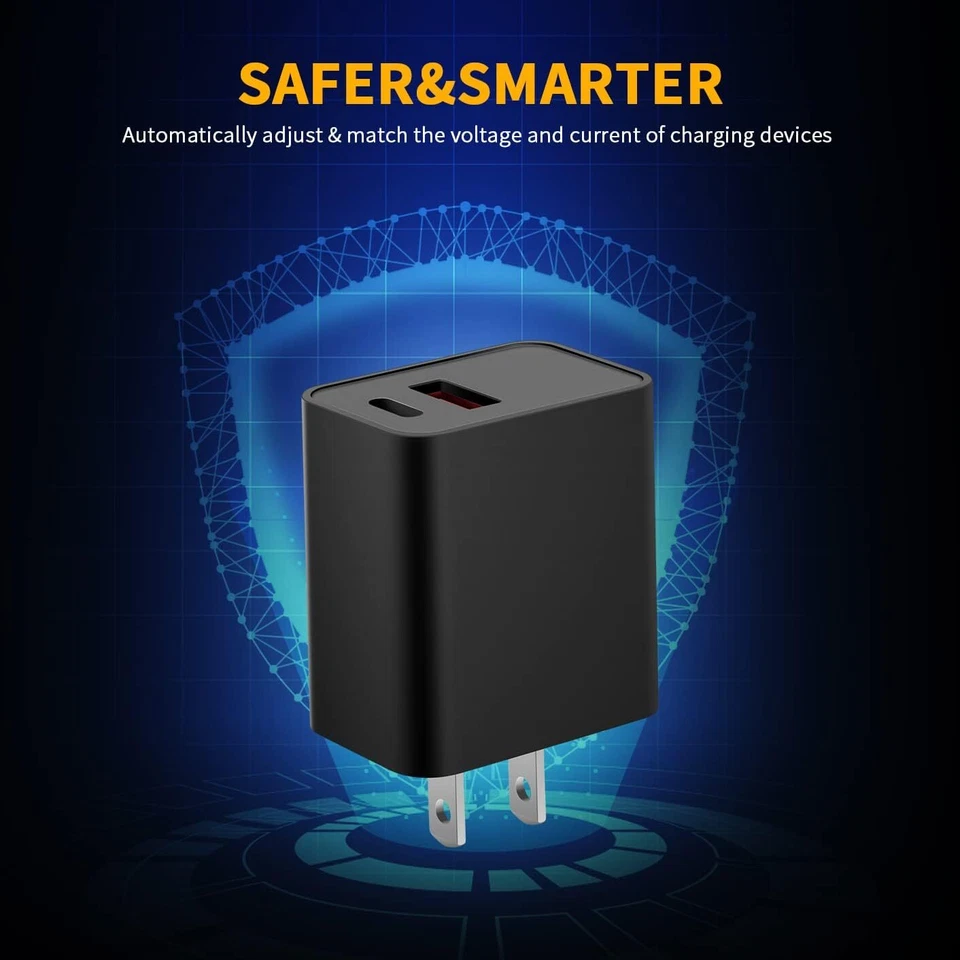 1 Pack Fast Charging Block Power Cube 20W USB-C Mini Dual Port Wall Charger USB - Image 2 of 4