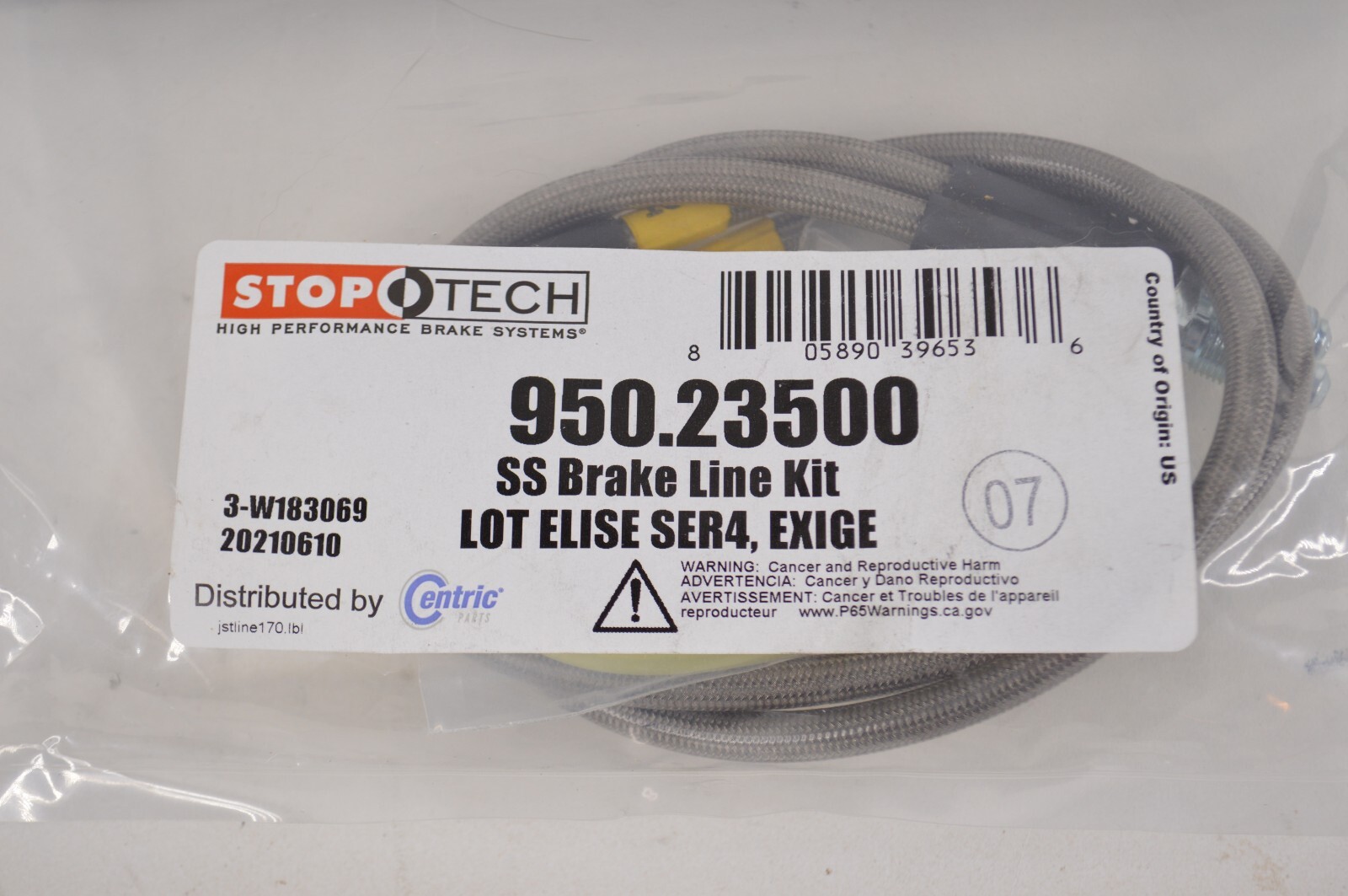2005-2011 Lotus Elise Exige Stainless Steel REAR Brake Line Hose Kit NEW