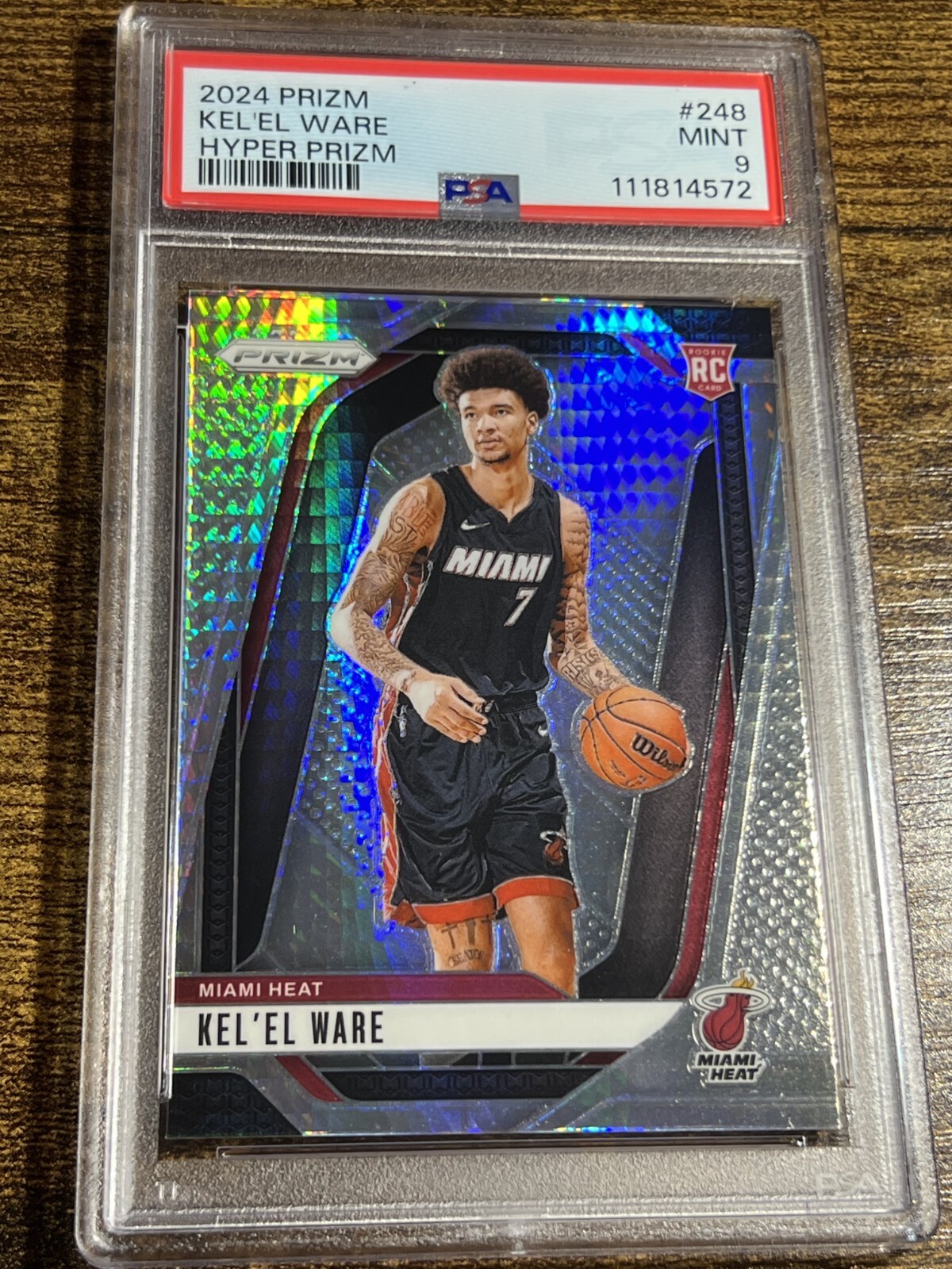 KEL'EL WARE 2024-25 Prizm Rookie Silver Hyper Refractor #248 Heat RC PSA 9