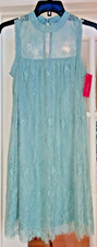 NwT LOVELY WOMEN’S XHILARATION MISTY SAGE FLORAL LACE LINED MINI DRESS - SMALL