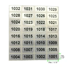 Consecutive Sequential Numbering Stickers 001 to 10000, Black on Silver Labels