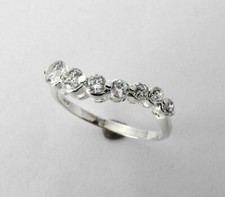 STERLING SILVER 925 Graduated Size Style Clear Stone CZ Ring Band Size 9