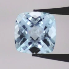 SKY BLUE TOPAZ NATURAL 7 MM CUSHION CUT CHECKERBOARD TOP AAA ALL NATURAL F-4541