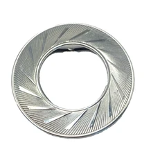 Vintage 1950’s Silvertone Scarf Clip Slide Signed Lieba U.S.A. Round Open Circle
