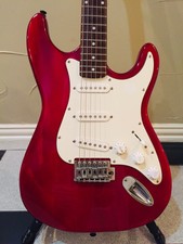 Kona Strat Style Electric Guitar Trans Red 2000’s Fresh Set Up