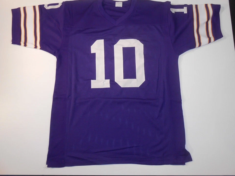 UNSIGNED CUSTOM Sewn Stitched Fran Tarkenton Purple Jersey - M, L, XL, 2XL, 3XL - Image 2 of 2