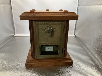 Post Office Box Bank With Key H: 6 1/2  W: 6  D: 5 