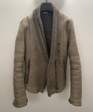 Helmut Lang Weathered Leather Shearling Jacket/coat | Size S (fits M)