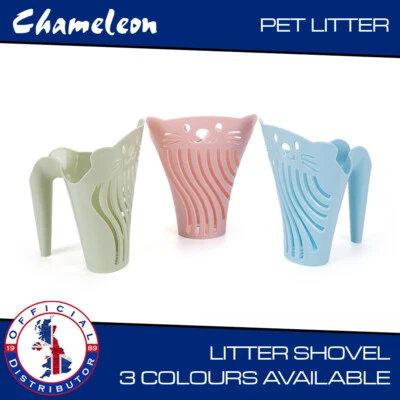 CHAMELEON Cat LITTER SCOOP Plastic 3 Colours available 17cm x 12cm