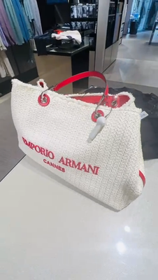 Emporio Armani MYEA XLshopper shoulder Bag tote Cannes Cabas white