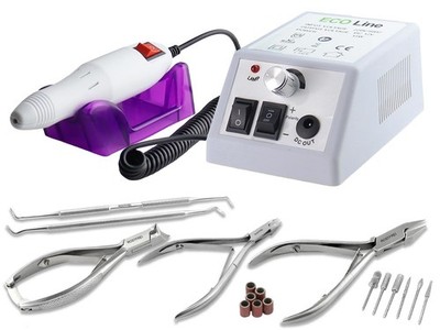 Profi Fußpflegegerät Fräser mit Nagelzangen Set Top Mobile-Stationäre Fußpflege