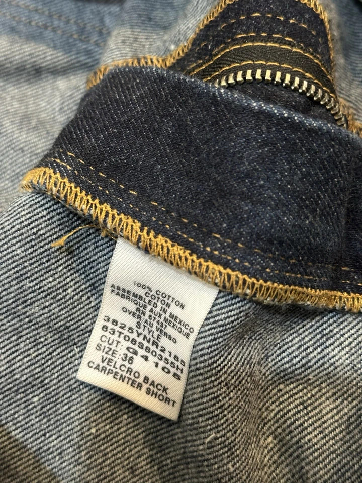 VINTAGE Y2K POLO JEANS COMPANY ADJUSTABLE STRAP BAGGY DENIM CARPENTER SHORTS 36 - Image 3 of 4