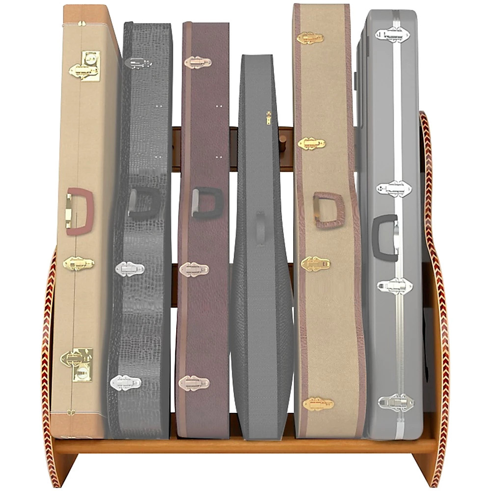 A-S Crafted Products Studio Deluxe Guitar Case Rack Red Oak Short Size 5-7 Cases