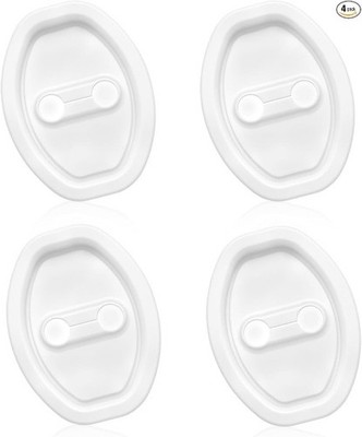 4PCS Door Strike Protector, Self-Adhesive Doors Lock Cover f Color: White/4PCS