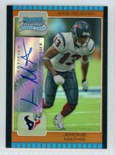 2005 Bowman Chrome JEROME MATHIS BRONZE Autographed RC Card #242 Ser# 49/50