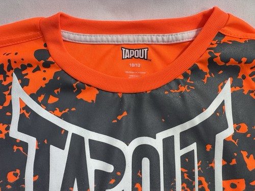 Tapout Boy's Polyester Shirt Size 10/12. Neon Orange/Grey - Picture 3 of 8