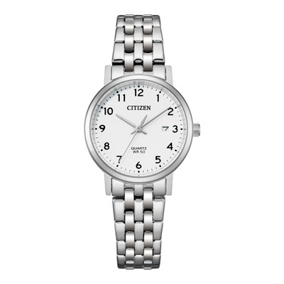 Citizen Ladies Dress Quartz White Dial Stainless Steel Watch EU6090-54A NEW