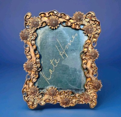 Kate Hine Designer  Photo Frame Rare Sunflowers  Chain   7.5 '' Length *Read