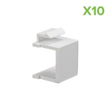 10 X BLANK KEYSTONE JACK INSERT ADAPTER WHITE