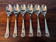 Robert Welch Ammonite Bright Glossy Set of 6 Teaspoons Stainless Steel China