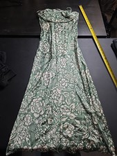 ZARA Green Satin Slip Floral Maxi Dress Sz Small
